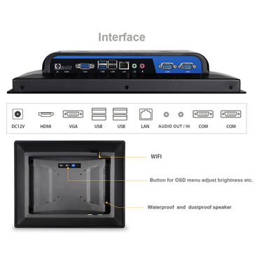 19 Inch J1900 Quad Core Touch Screen Industrial Panel PC computer All In One 400cd/M2 IP65