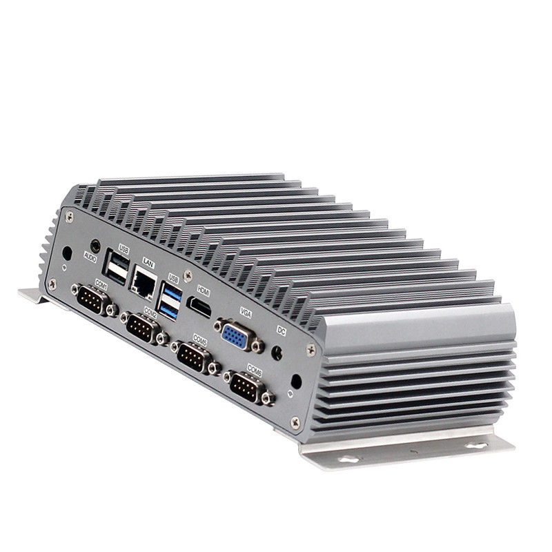 DC Power Industrial Mini PC , Fanless Mini Computer 6COM 1 LAN quad core J4205